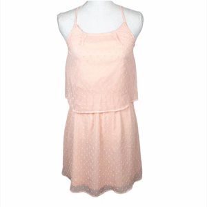 Miami Dress Women Small Peach Textured Sleeveless Fit Flare Mini Tank